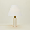 Pillar table lamp in neutral stripe