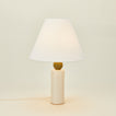 Pillar table lamp in neutral stripe
