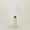 Pillar table lamp in neutral stripe