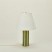 Pillar table lamp with olive stripe