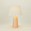 Peach Pleat Table Lamp with Ivory Shade