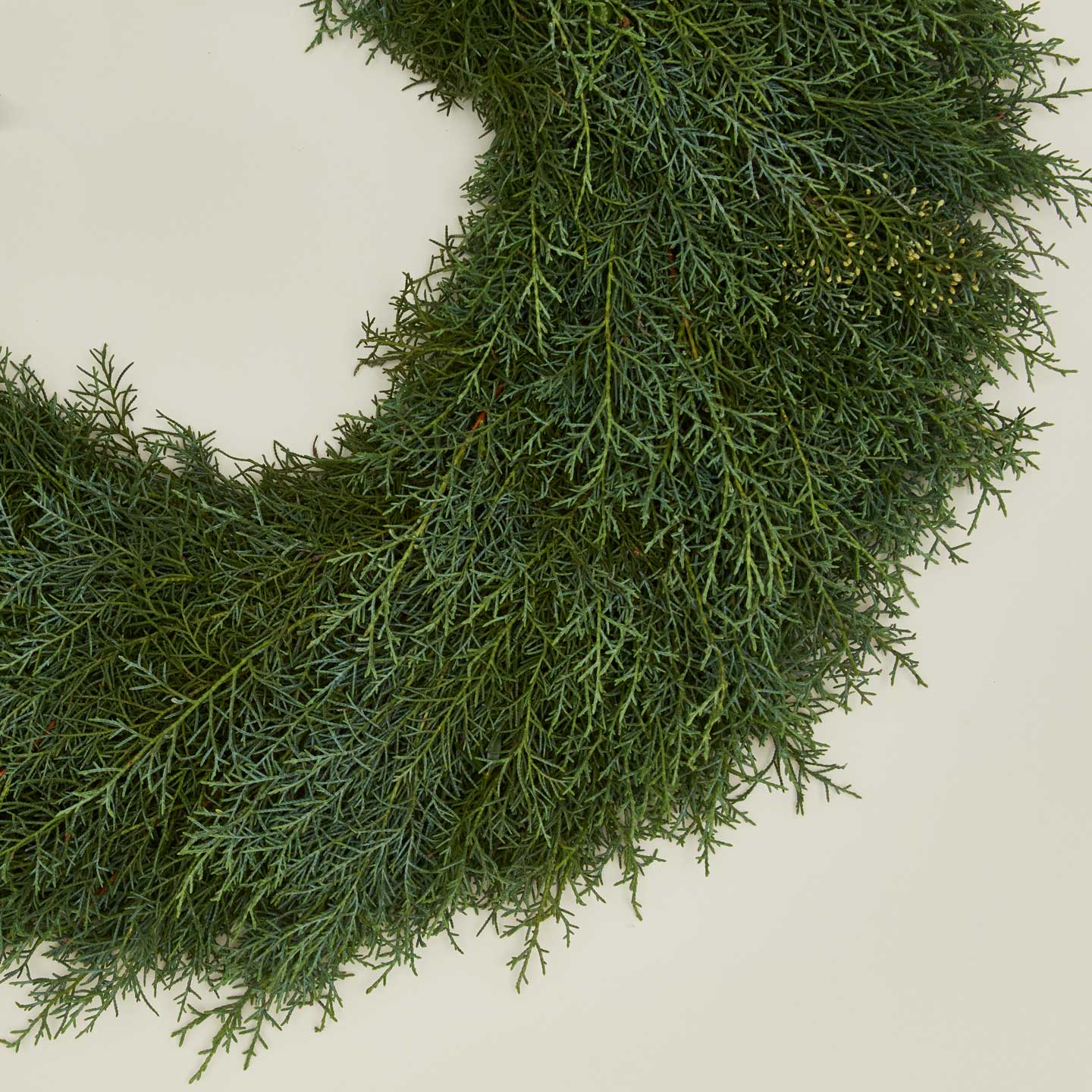 Close up view of Juniper Natural Wreath