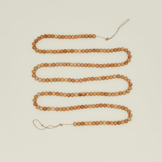 Wood Beaded Garland - Natural