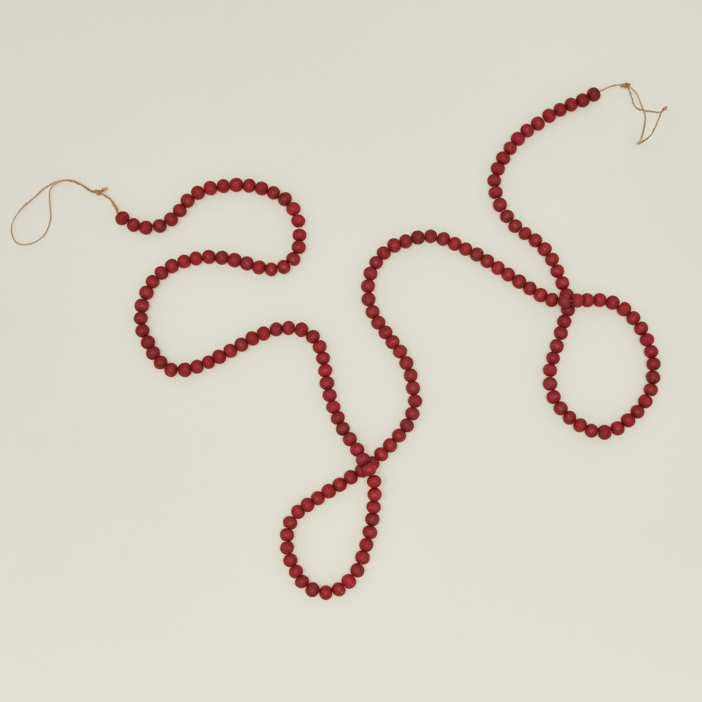 Wood beaded garland in red