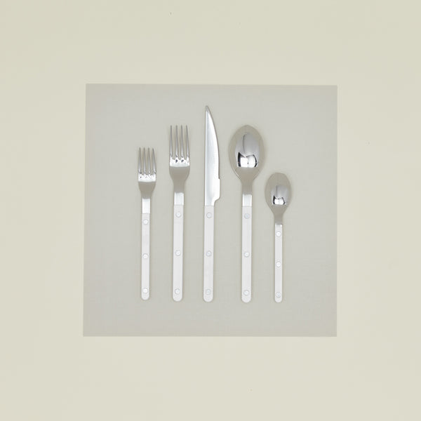 Sabre Bistrot Flatware White – 5-Piece French Stainless Steel Set