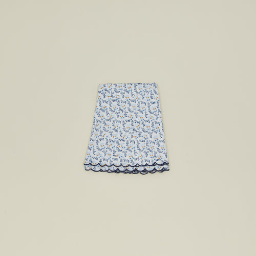 Little flowers round tablecloth in blue