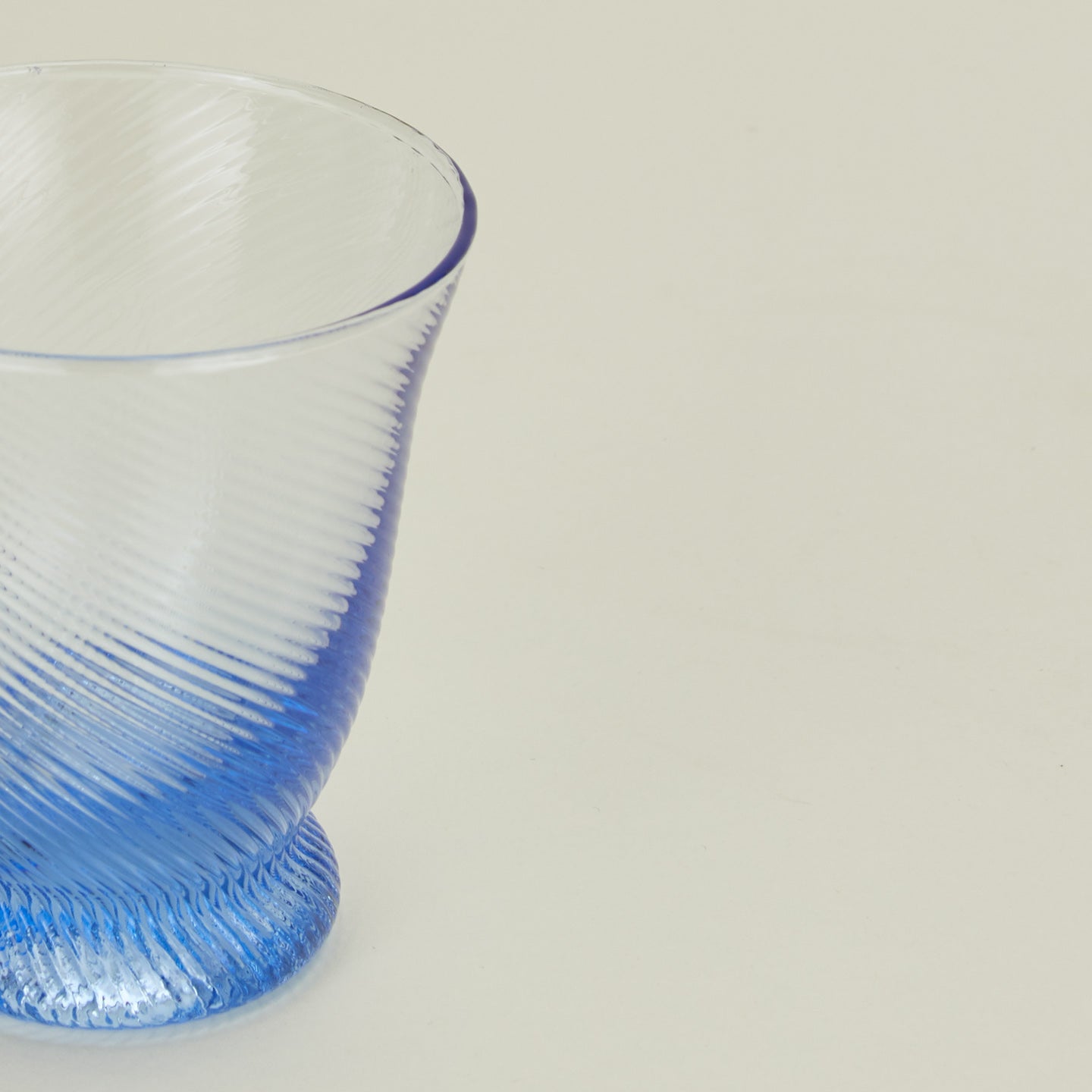 Close up view of Spiral tumbler in blue