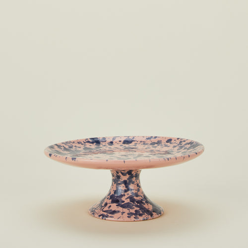 Splatter cake stand in pink and blue