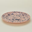 Splatter dinner plate in pink and blue