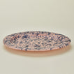 Splatter pink and blue oval platter 
