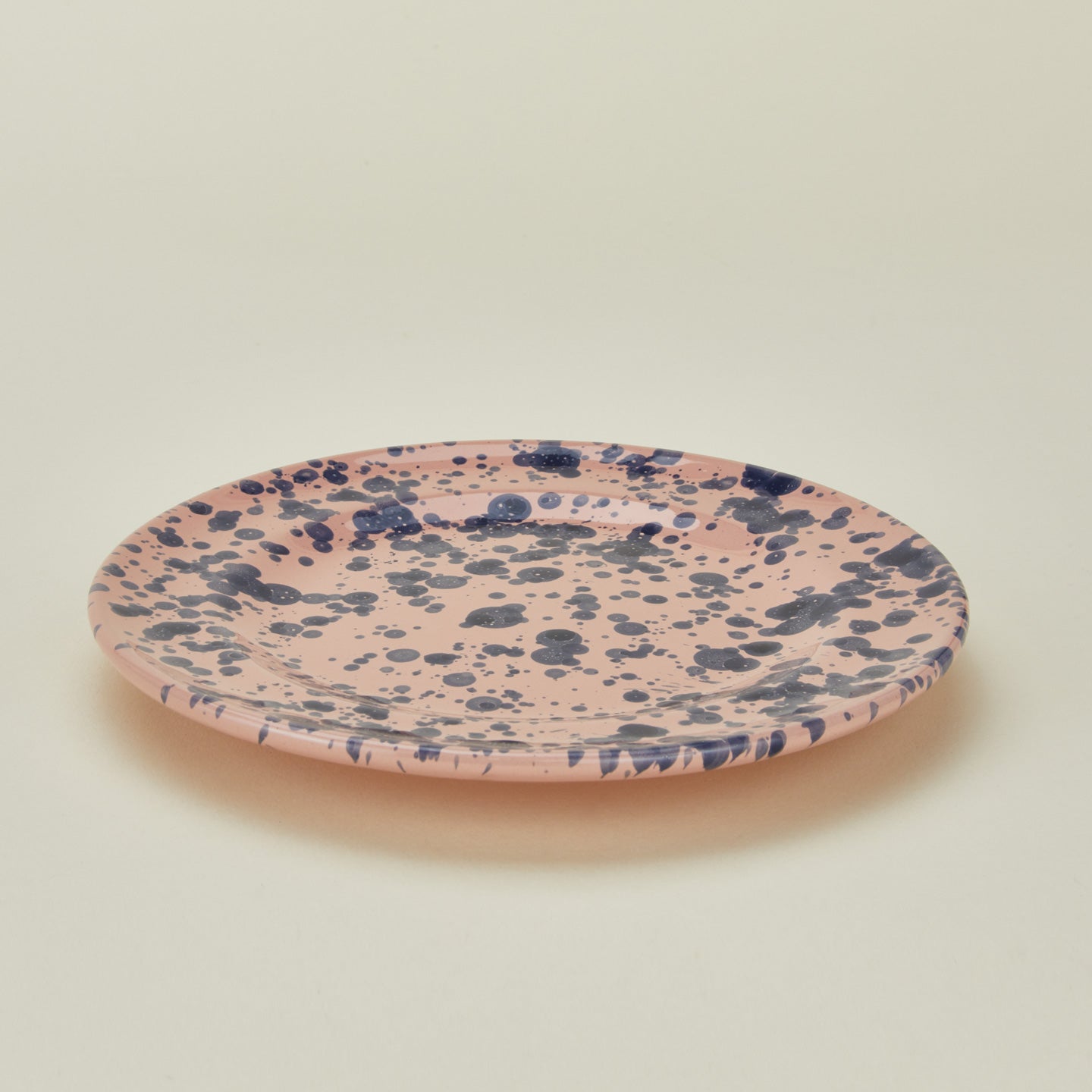 Splatter salad plate in pink and blue