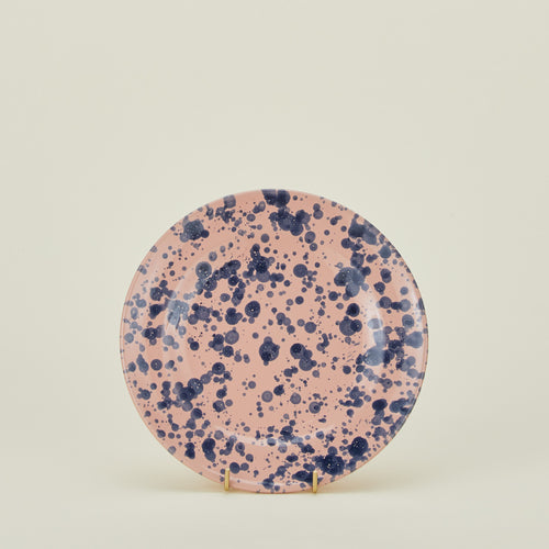 Splatter salad plate in pink and blue
