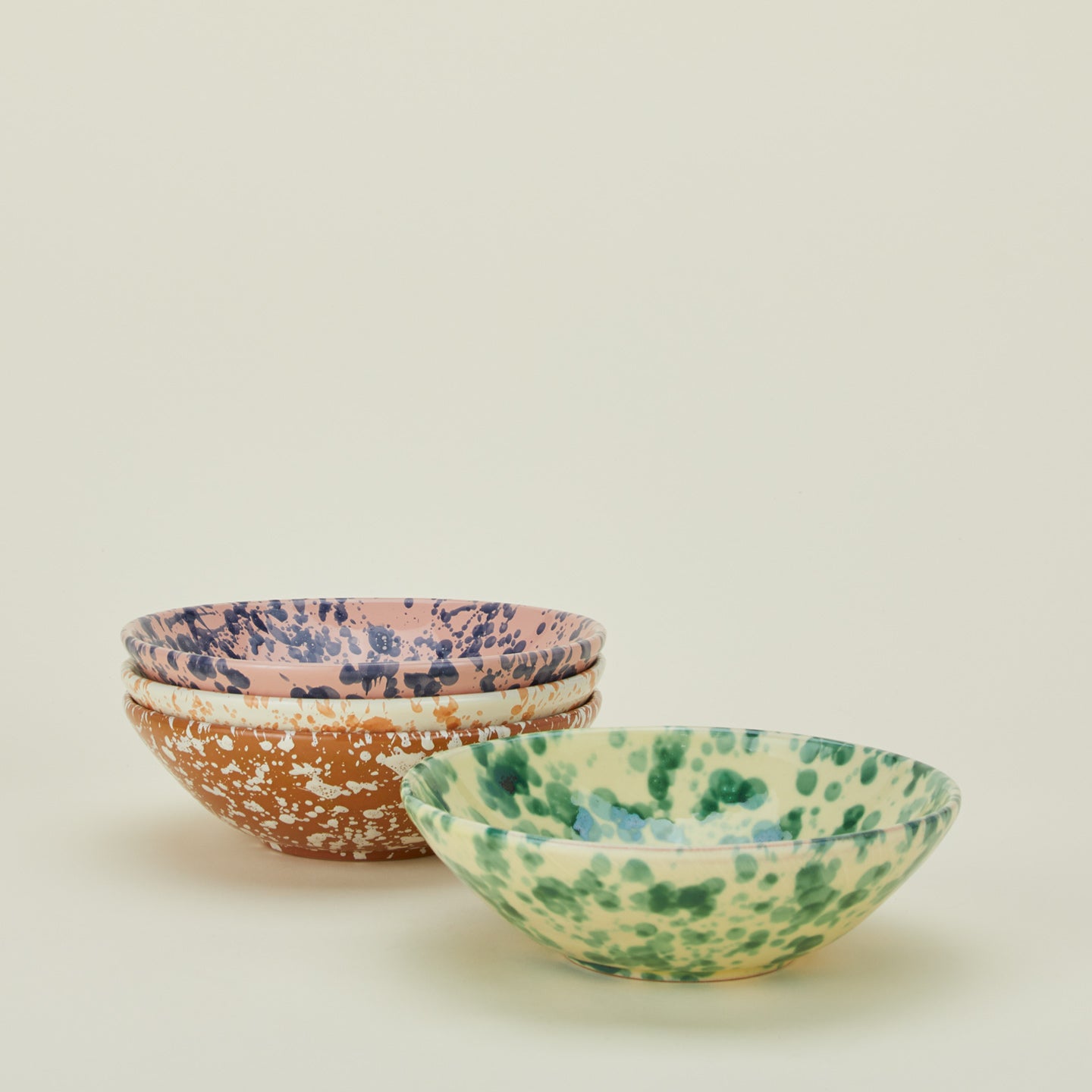Splatter low bowl in various colors