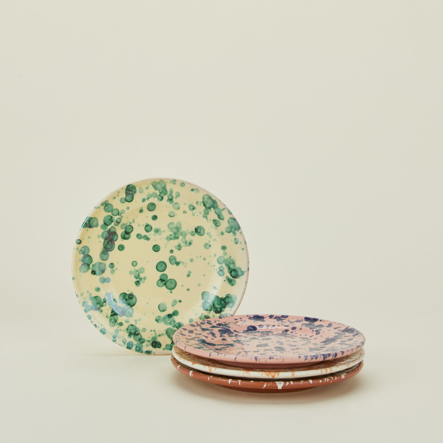 Splatter salad plate in various colors