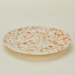 Splatter dinner plate in tan and ivory