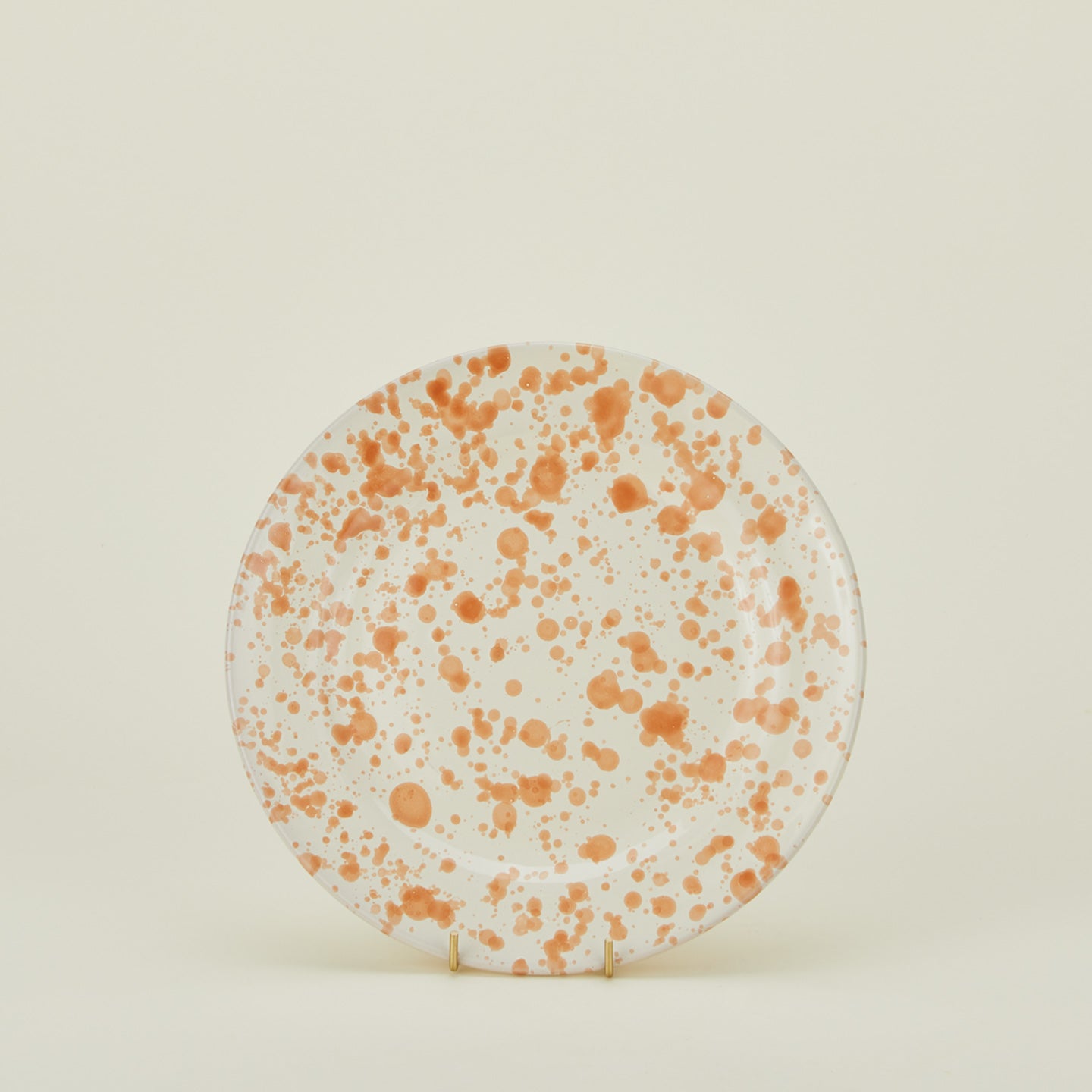 Splatter dinner plate in tan and ivory