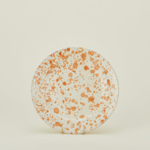 Splatter dinner plate in tan and ivory