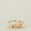 Splatter low bowl in tan and ivory