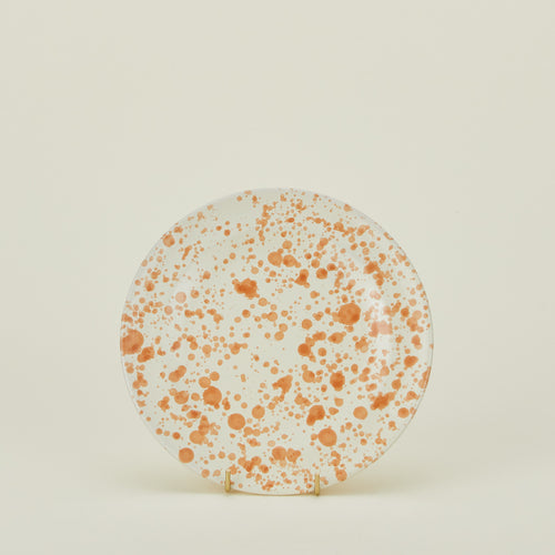 Splatter salad plate in tan and ivory