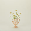 small verona vase in tan and ivory with florals