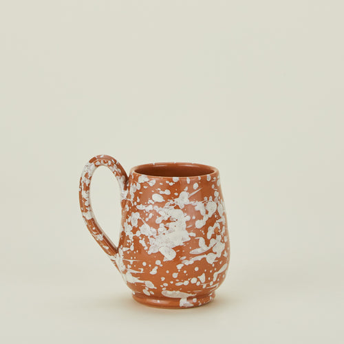Splatter mug in terracotta and ivory
