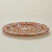 Splatter terracotta and ivory oval platter 