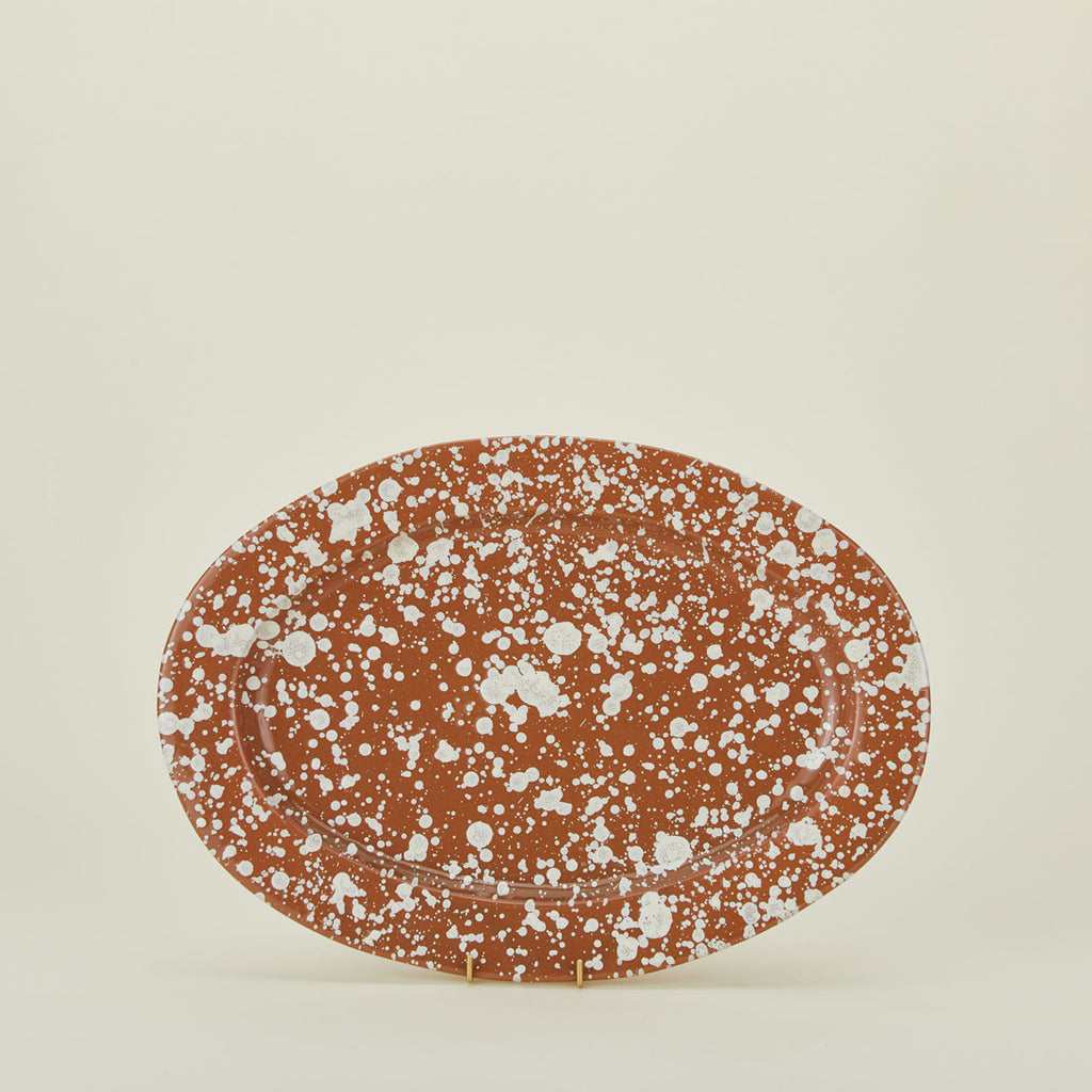 Splatter Oval Platter - Terracotta/Cream – Hawkins New York