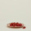 Splatter terracotta and ivory salad plate with berries