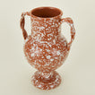Terracotta and ivory splatter verona vase