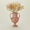 Terracotta and ivory splatter verona vase in large with florals