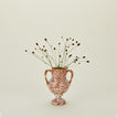 Terracotta and ivory splatter verona vase in small with florals