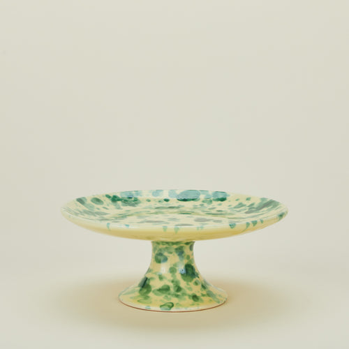 Splatter cake stand in yellow and green