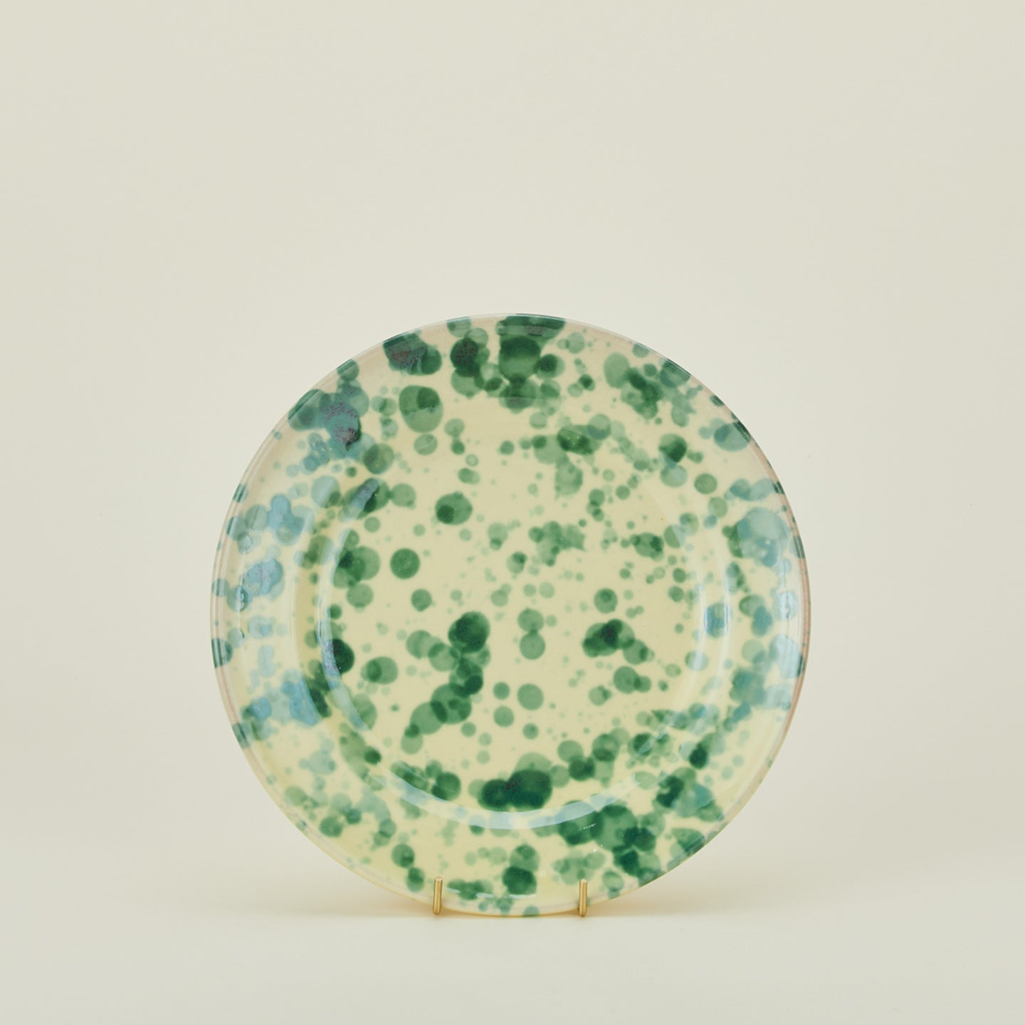 Splatter dinner plate in yellow and green