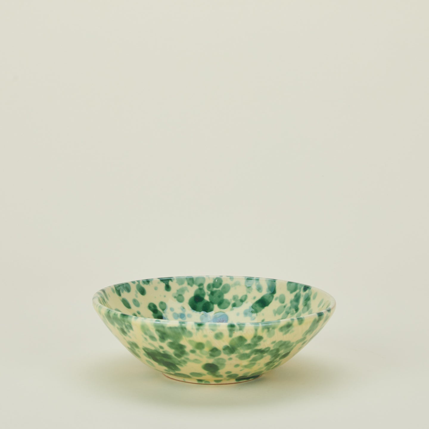 Splatter low bowl in yellow and green