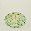 Splatter yellow and green oval platter 