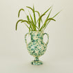 Large verona vase in yellow and green with florals
