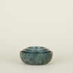 Three Simple Marble Bowls in various sizes in Green,nested.