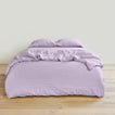 Simple linen bedding in lilac
