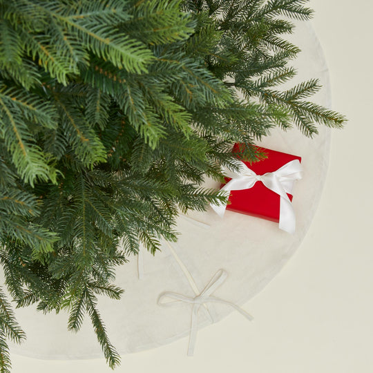 Simple Linen Tree Skirt - Ivory