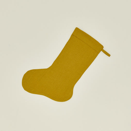 Simple Linen Stocking - Mustard