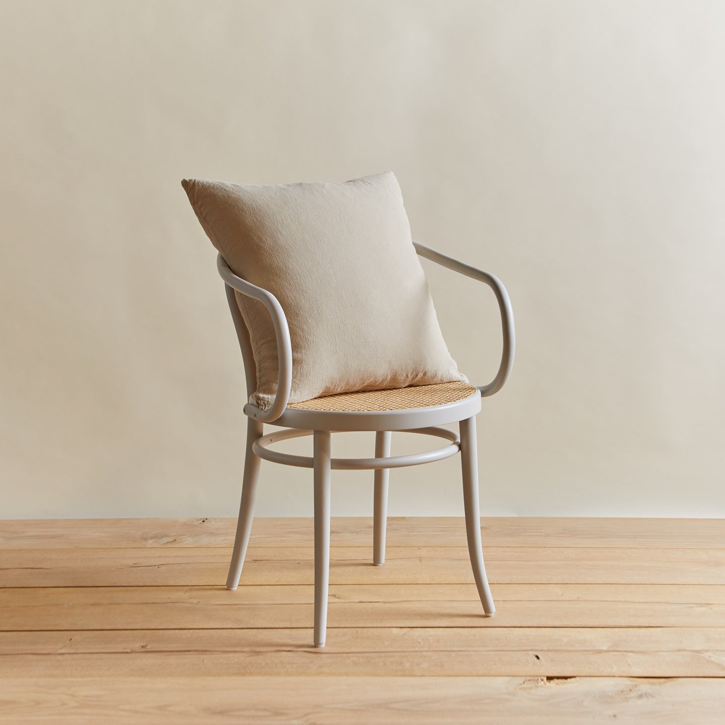 Simple linen pillow in flax