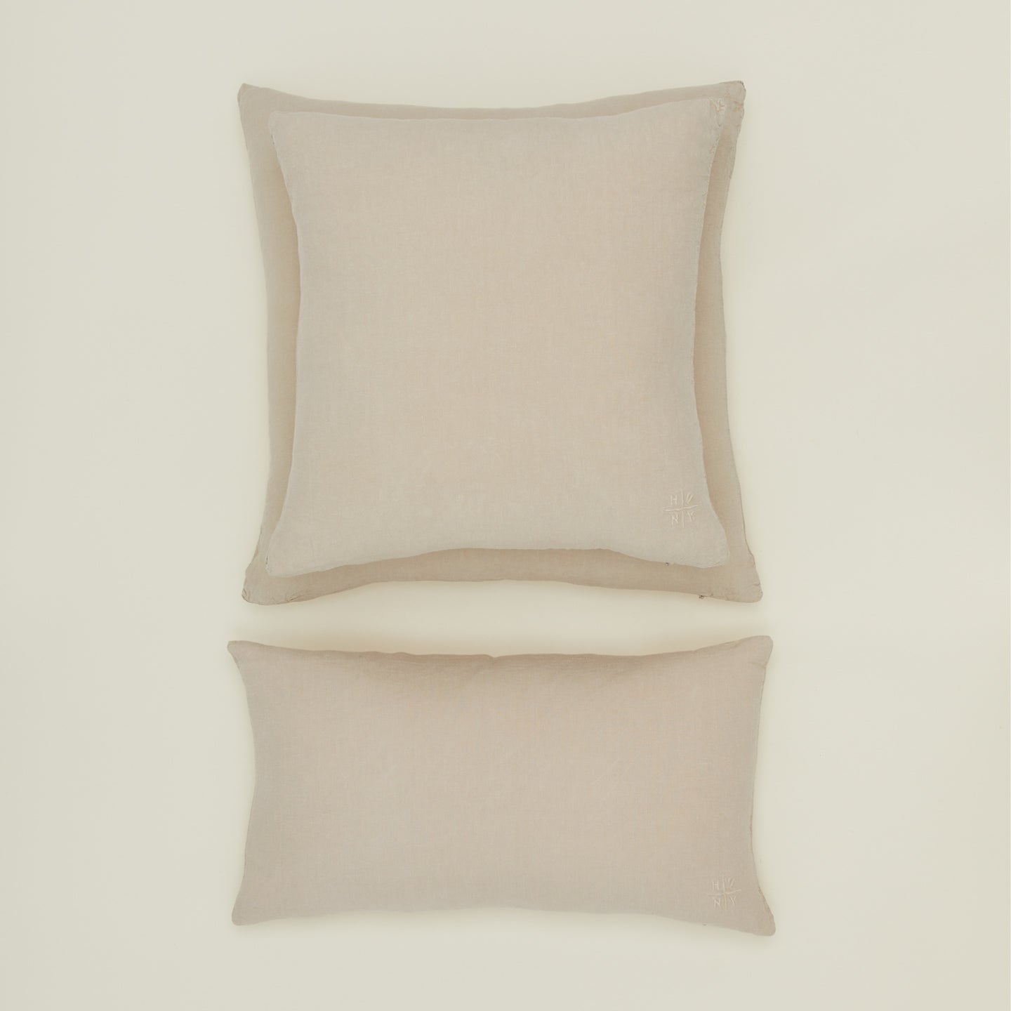 Simple linen pillow in flax