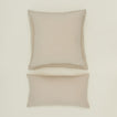 Simple linen pillow in flax