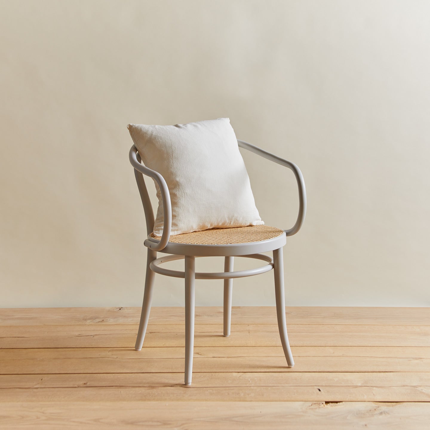 Simple linen pillow in ivory