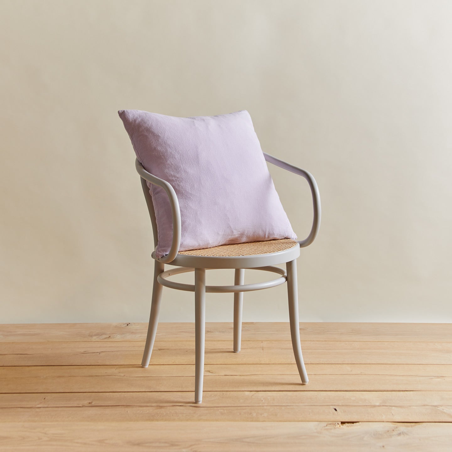 Simple linen pillow in lilac
