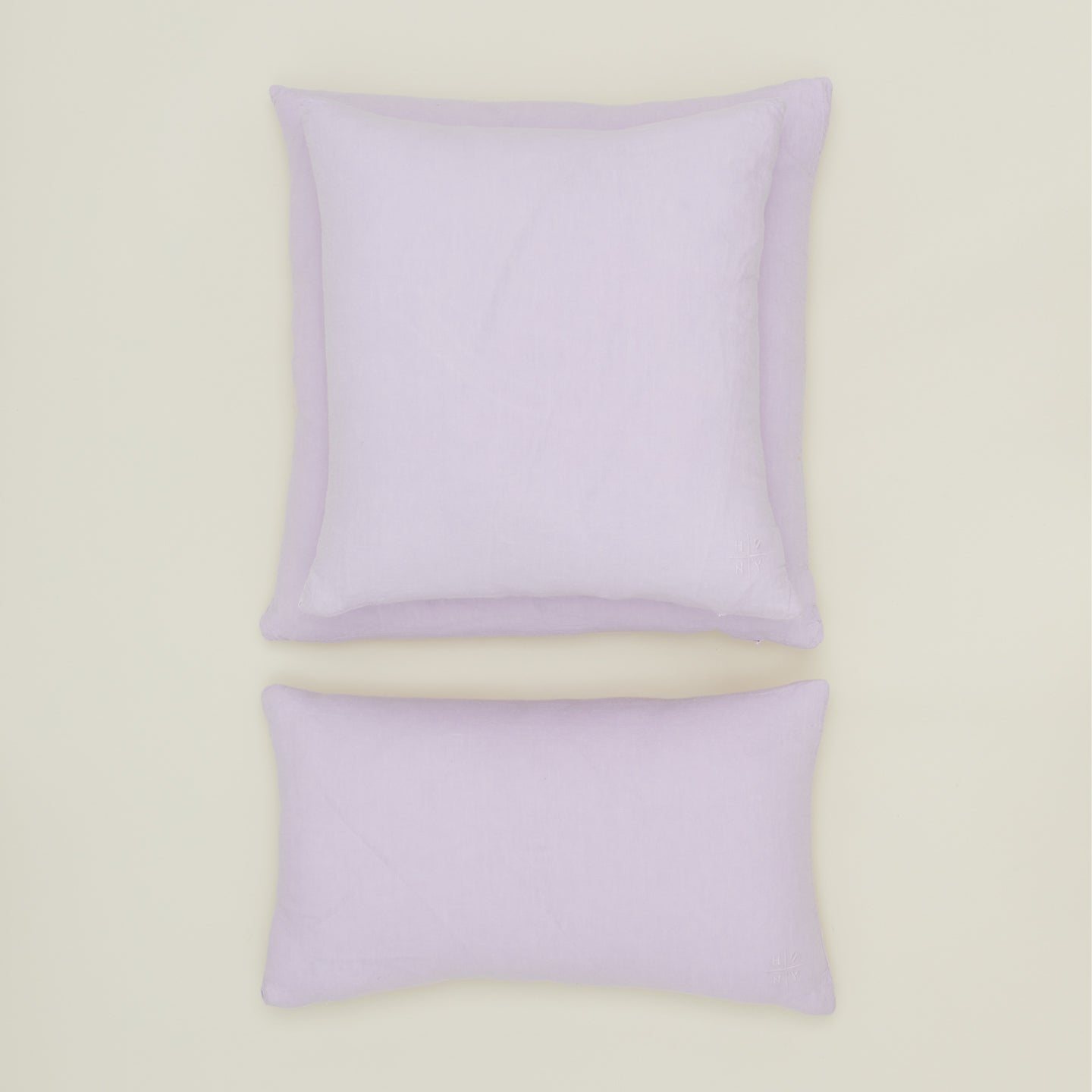 Simple linen pillow in lilac