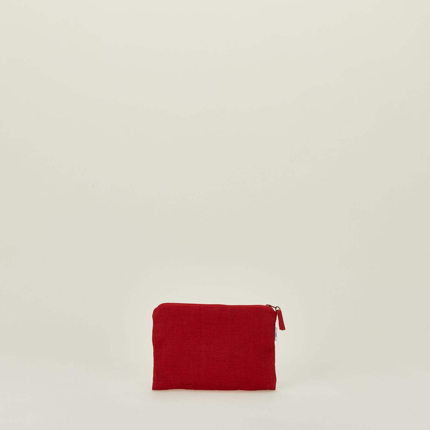 Small linen zipper pouch in red