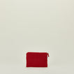 Small linen zipper pouch in red
