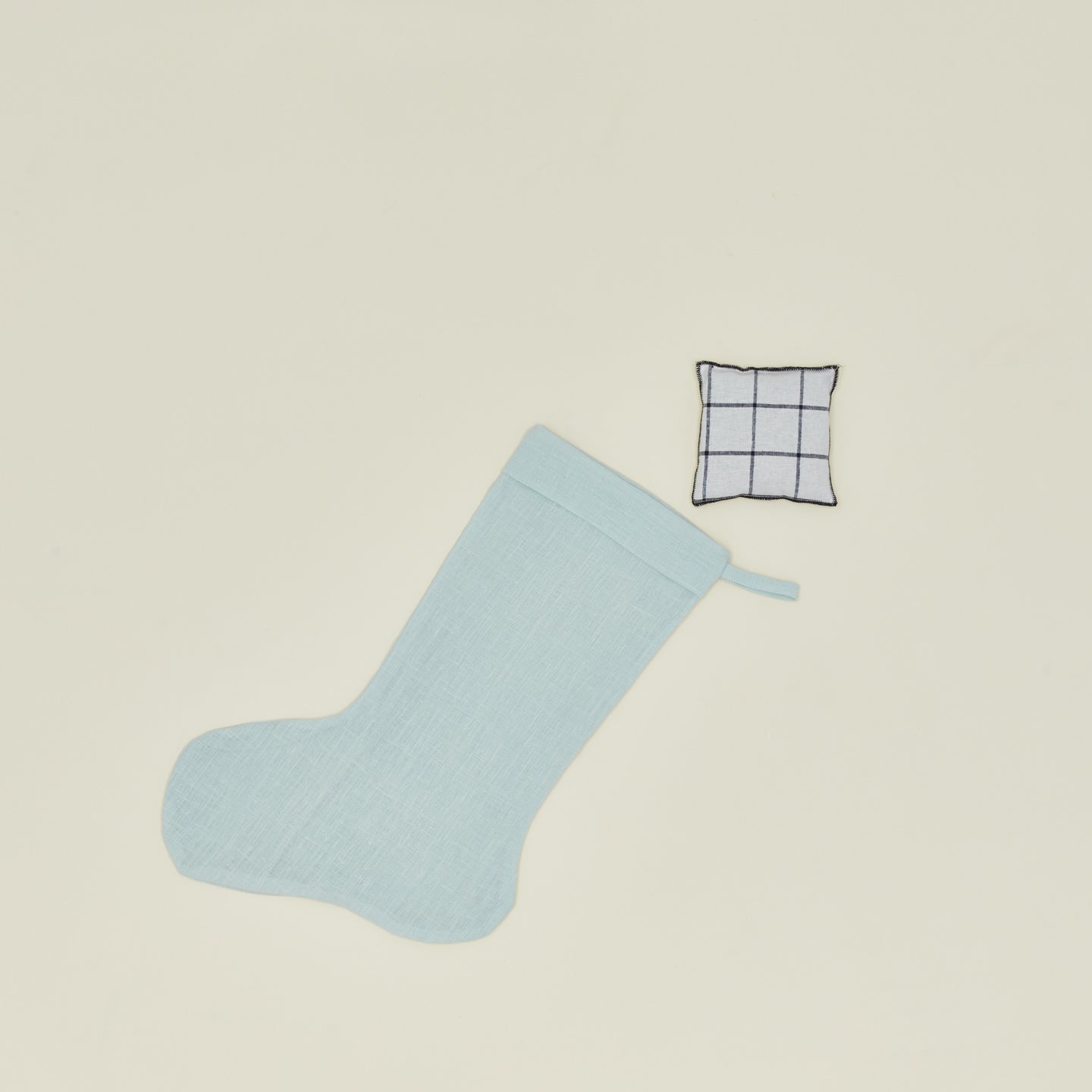Simple linen stocking in sky