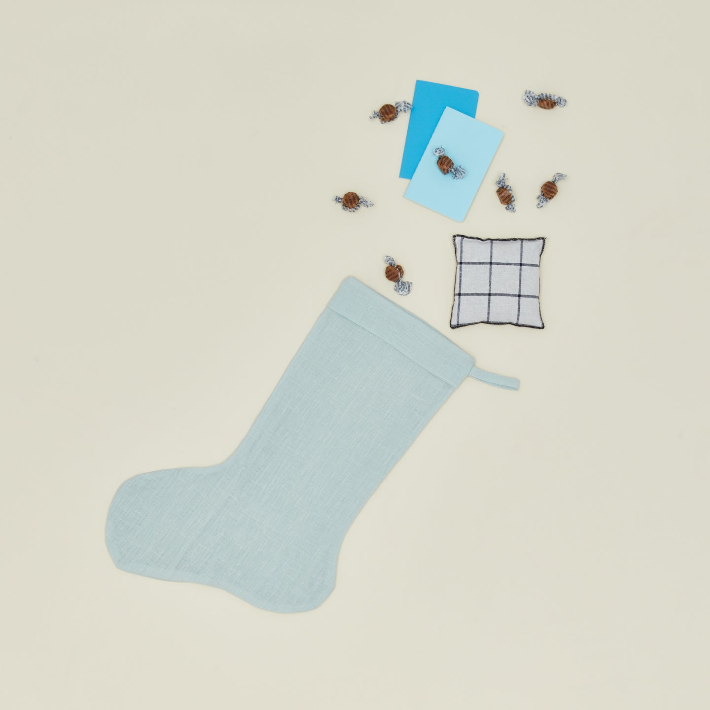 Simple linen stocking in sky